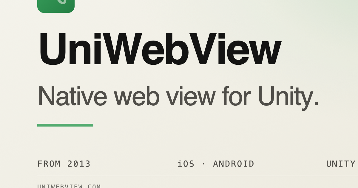 UniWebView — Native Web View for Unity